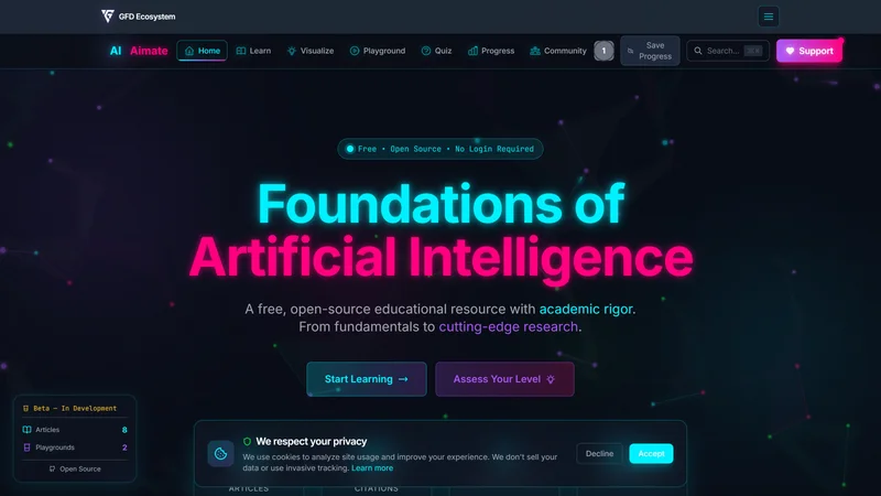 AI Aimate learning platform homepage